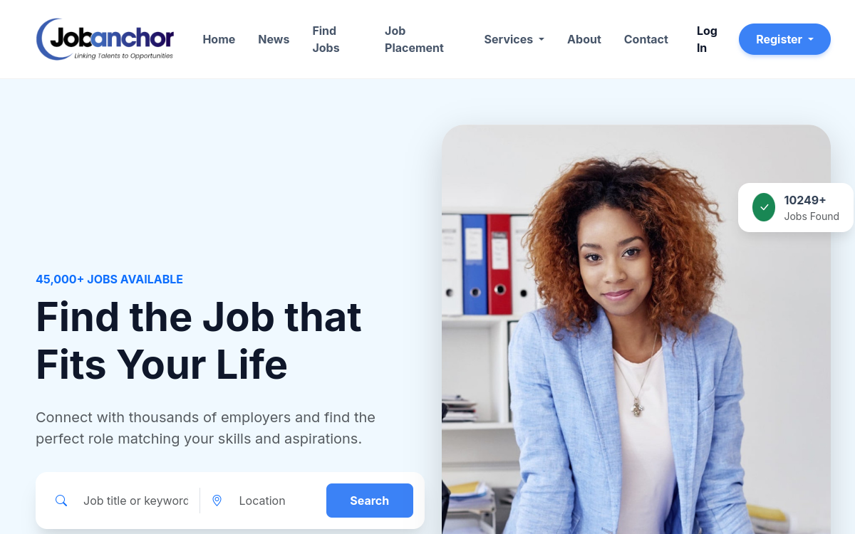 JobAnchor website preview